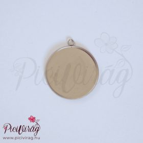 Ezüst színű nemesacél kör alap (20 mm) anyatejes alappal