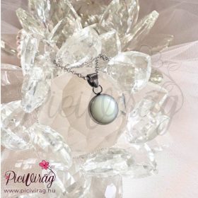 Ezüst színű nemesacél kör alap (10 mm) anyatejes alappal